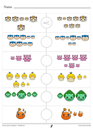 Count and compare - Pokémon