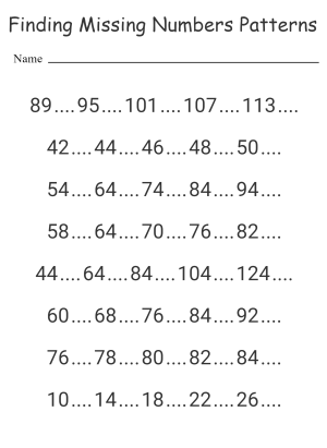 Discovering Patterns: Finding Missing Numbers 