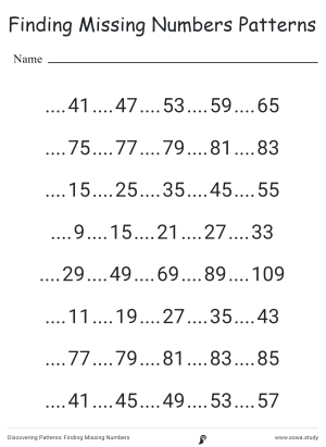 Discovering Patterns: Finding Missing Numbers 