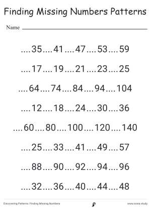 Discovering Patterns: Finding Missing Numbers 