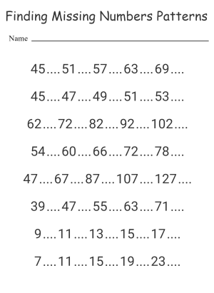 Discovering Patterns: Finding Missing Numbers 