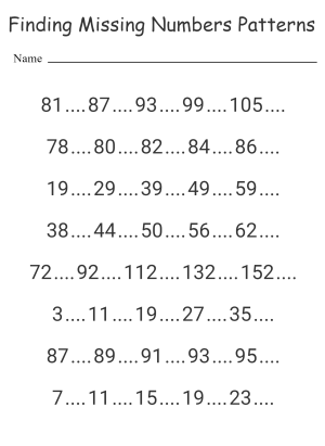 Discovering Patterns: Finding Missing Numbers 