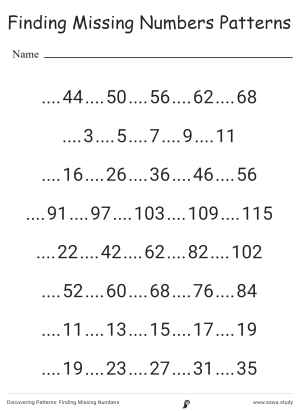 Discovering Patterns: Finding Missing Numbers 