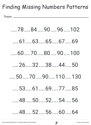 Discovering Patterns: Finding Missing Numbers 